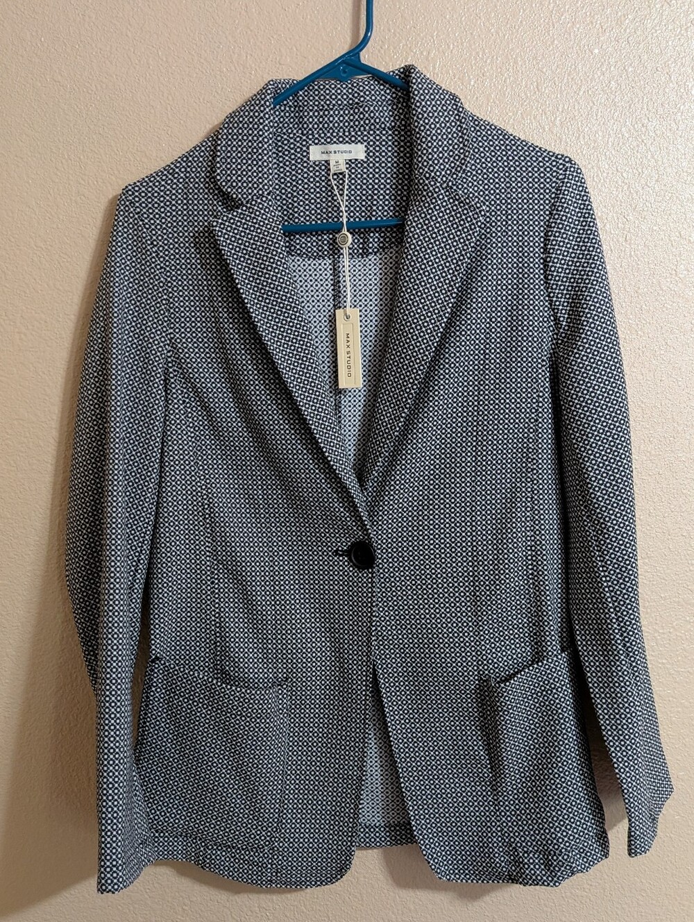 Max Studio Single Button Structured Unlined Blazer M